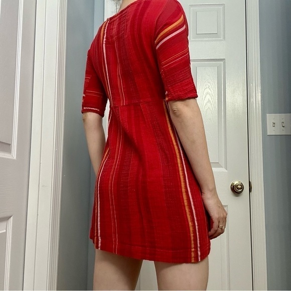 Ace & Jig Dress Mini Cotton Striped Red Summer Casual Beach Size Extra Small - Picture 2 of 7